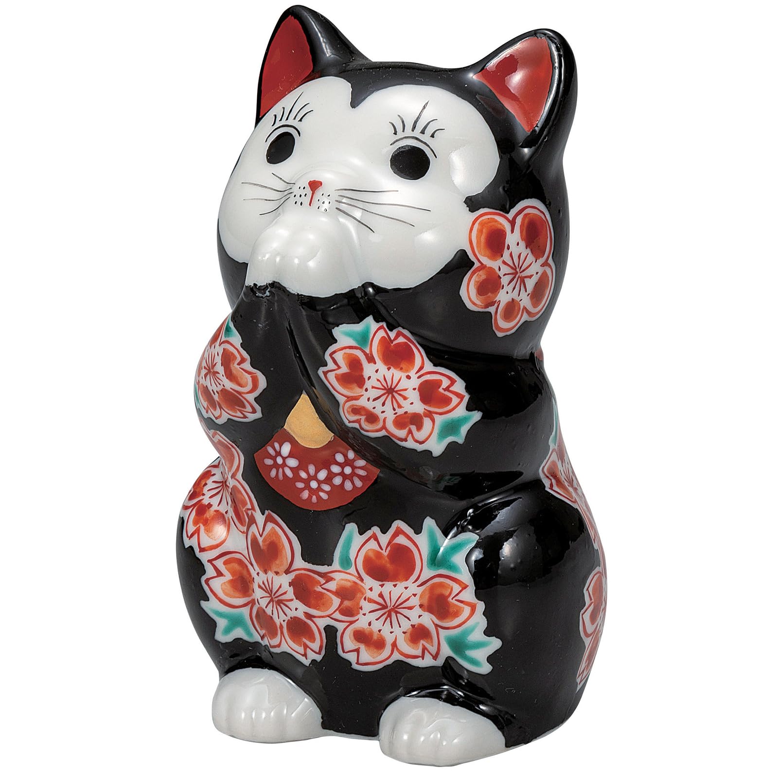 Amazon.co.jp: 九谷焼 招き猫 置物 招福 開運 お祈り 高さ11.3cm 3.8号